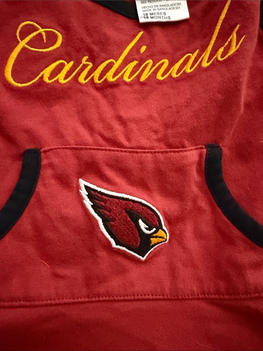 Red Sleeveless Girls Dress with Team Logo CARDINALS - 12-18m - Picture 4 of 5